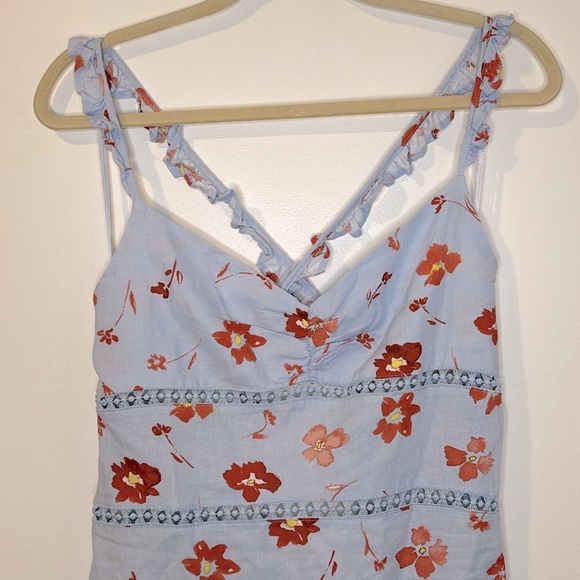 NWT Zara Floral Blue Dress - Picture 2 of 4